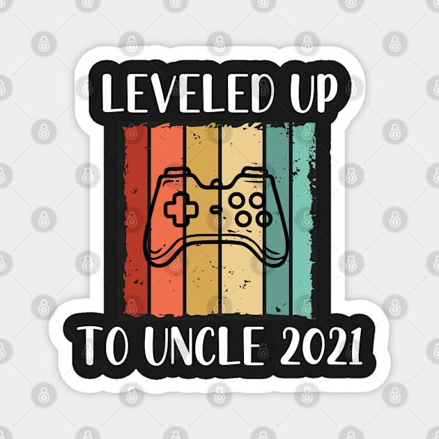 Leveled Up To Uncle 2021 - Pregnancy Announcement New Uncle Retro - Funny Maternity Gift For Gamer Lover Magnet by WassilArt