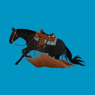 Black Reining Horse - Equine Rampaige T-Shirt