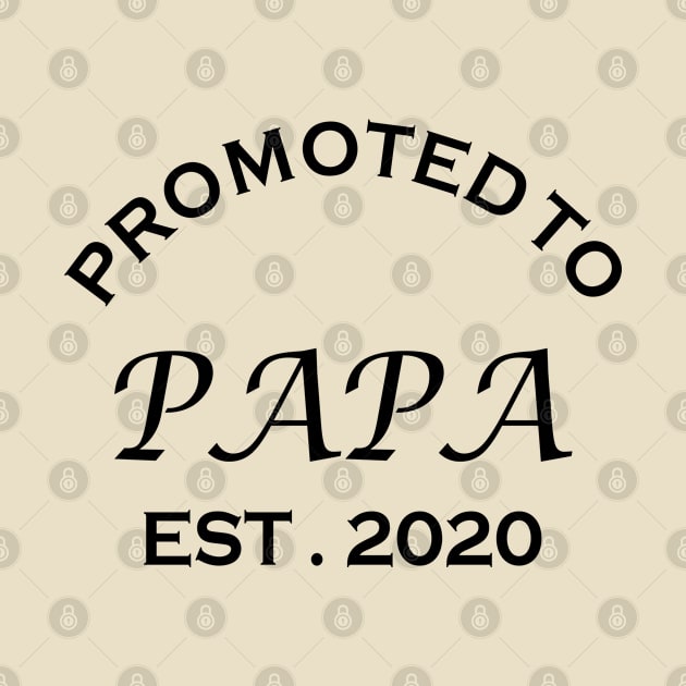 Promoted To Papa Est 2020 Funny Father's Day Gift by MFK_Clothes