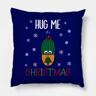 Hug Me It's Christmas - Cactus In Christmas Tree Pot Pillow