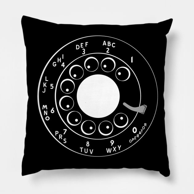 Rotary Telephone Dial Vintage Pillow by AngryMongoAff