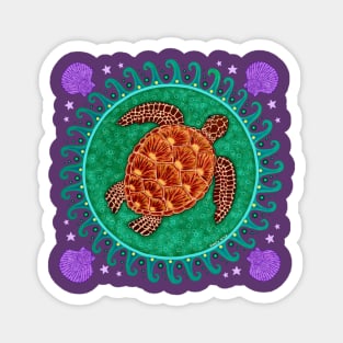 Sea Turtle Mandala Magnet