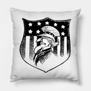 Vintage Patriotic Uncle Sam and American Flag Pillow