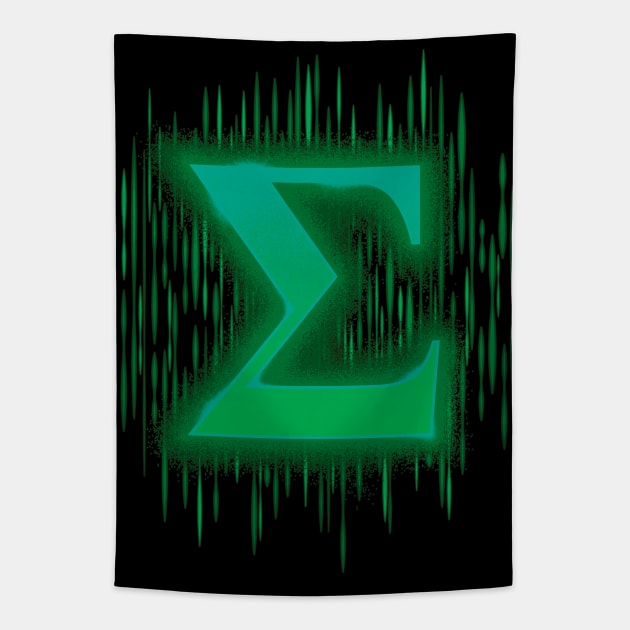Greek Sigma - Bluey Green Tapestry by DCLawrenceUK