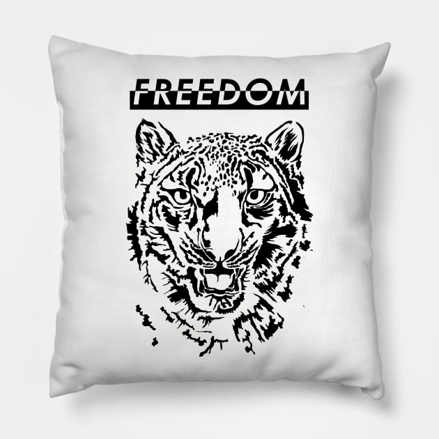 Freedom leopard Stencil Art Pillow by BananaPrints