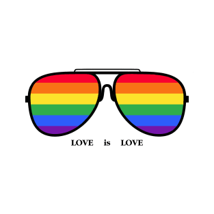 Love is Love Sunglass Pride T Shirt LGBT Vintage Pride Quality T-Shirt