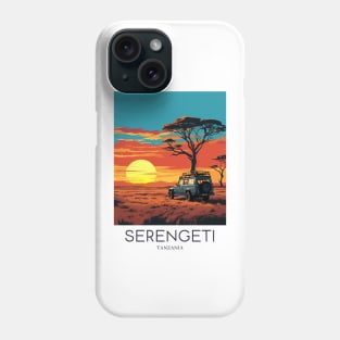 A Pop Art Travel Print of the Serengeti National Park - Tanzania Phone Case