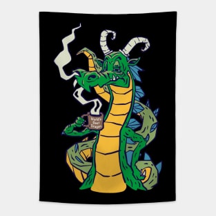 Green Gold and Blue Dragon with World's Best Dragon Coffee Mug Tapestry