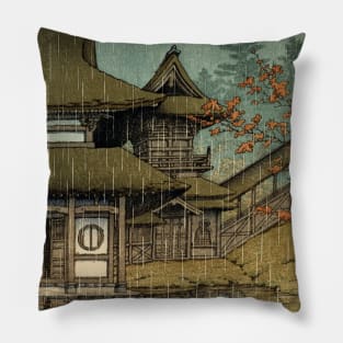 Hasui Kawase - sendai temple Japanese Art Pillow