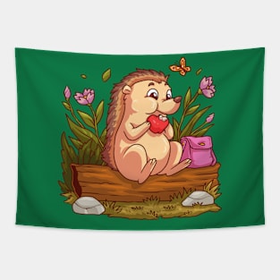 Porcupine Eating Apple Tapestry