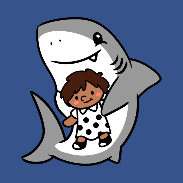 Shark Pup Morgan & Their Doll (Medium Tones, Shag, Smock Dress) by Pop & Purr