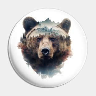 Double Exposure Grizzly Pin