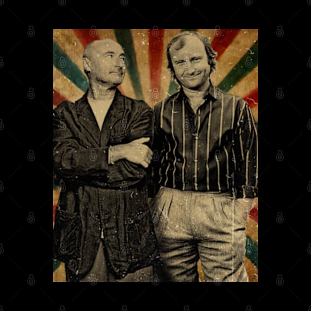 Phil Collins Flashback  - Photo Vintage Retro Look Fan Design by Janji Joni