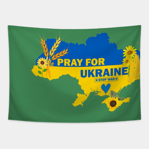 Pray foe Ukraine Tapestry by tashashimaa