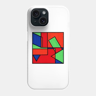 Green Red Blue Orange Geometric Abstract Acrylic Painting Phone Case