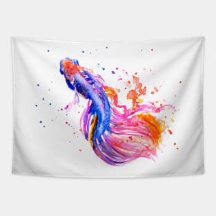 Betta Fish Swimming Tapestry