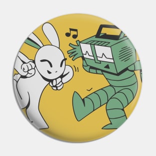 Retro Dancing Rabbit Pin