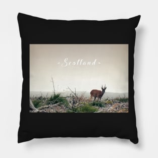 Deer in the Scottish Wilderness Pillow