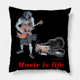 Living Dead Music Is Life Musician Art Pillow
