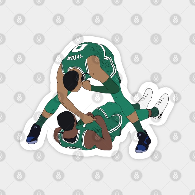 Jaylen Brown And Jayson Tatum Celebration Magnet by rattraptees