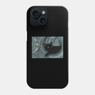 Black Cat Hiding in Washing Machine Phone Case