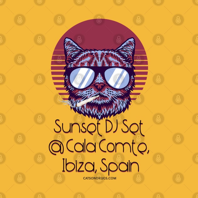 Sunset DJ Set @Cala Comte, Ibiza, Spain - Catsondrugs.com - rave, edm, festival, techno, trippy, music, 90s rave, psychedelic, party, trance, rave music, rave krispies, rave flyer by catsondrugs.com