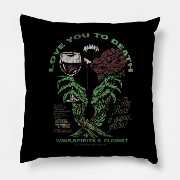 LOVE YOU TO DEATH Pillow by joeyjamesartworx