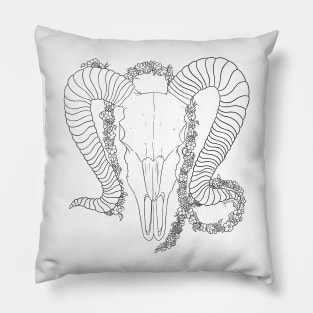 Capricorn - Black and White Pillow