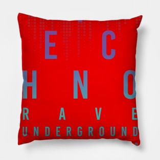 Techno Rave Faster Hardstyle Pillow