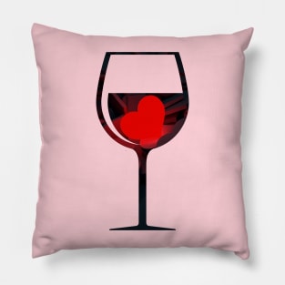 Gorgeous Wine Glass Heart Pillow