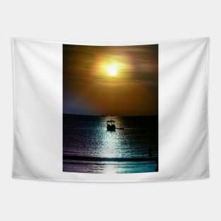 Sunset sky over the sea Tapestry