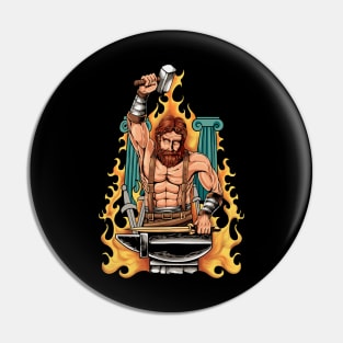 God of Greek mythology - Hephaistos Pin