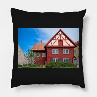 Wooden Burmeister House Visby, Sweden Pillow