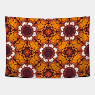 Orange and White Flower Looking Pattern - WelshDesignsTP005 Tapestry