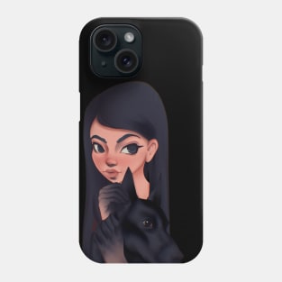 Girl with dog Phone Case