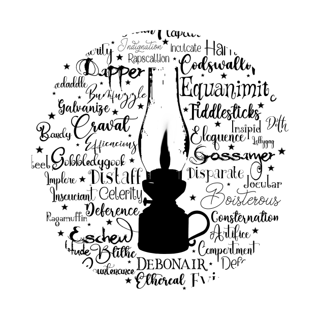 Gas Lamp Victorian Words in Dark Font by Wizardbird