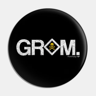 Grom surf and skate print Pin