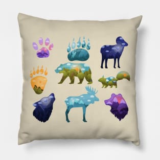 animals silhouettes landscape inside Pillow