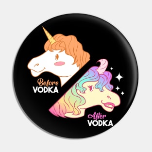 Funny Vodka Shirts Unicorn Liquor booze Gift Pin