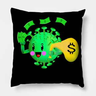 cute and funny virus corona cartoon character 3d Pillow