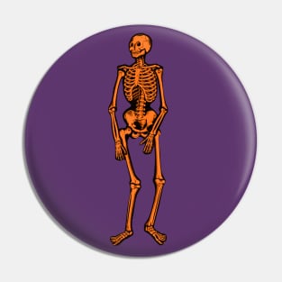 Orange Skeleton Pin