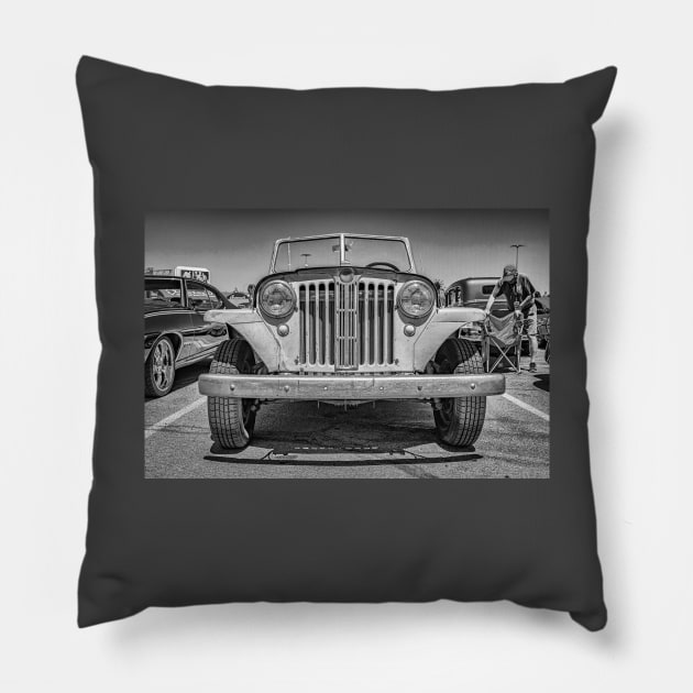 1948 Willys Overland Jeepster Pillow by Gestalt Imagery