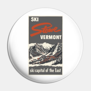 Stowe Vermont Vintage Ski Poster Pin