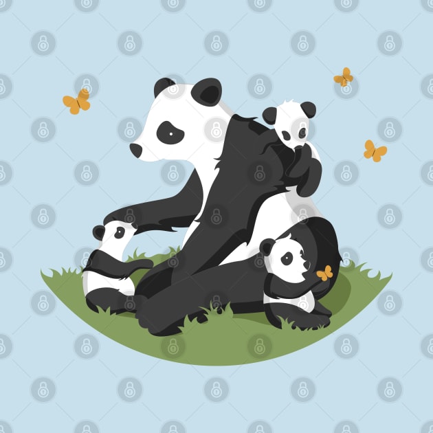 Panda Family Illustration by Mako Design 