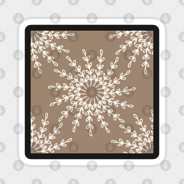 Foliage Pinwheel in soft coll brown and cream Magnet by FrancesPoff