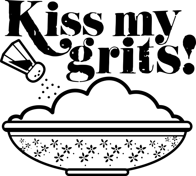 Kiss My Grits! Kids T-Shirt by hawkadoodledoo