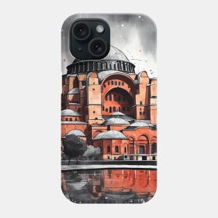 Hagia Sophia Mosque Turkey Rainy Day Vintage Retro Travel Tourism Phone Case