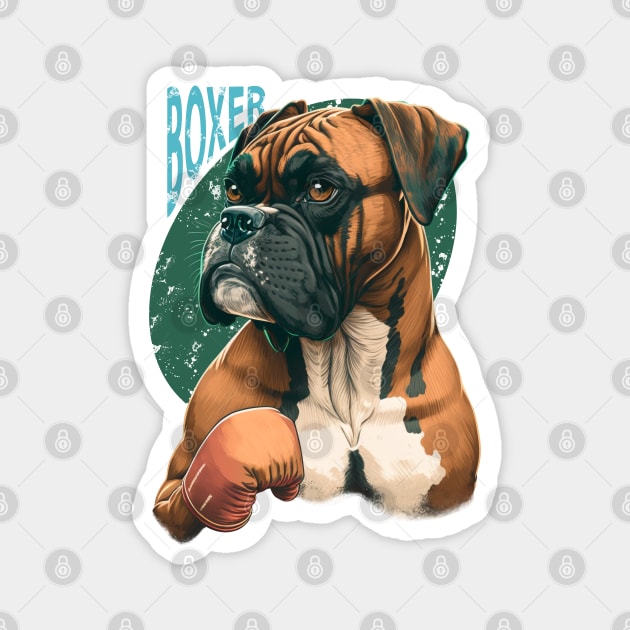 Boxer Dog Magnet by Bondoboxy