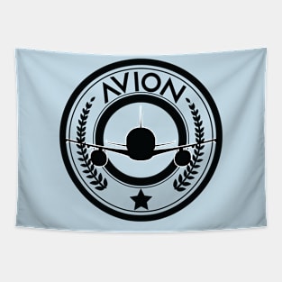 Avion Aircraft Logo Aviation White Tapestry