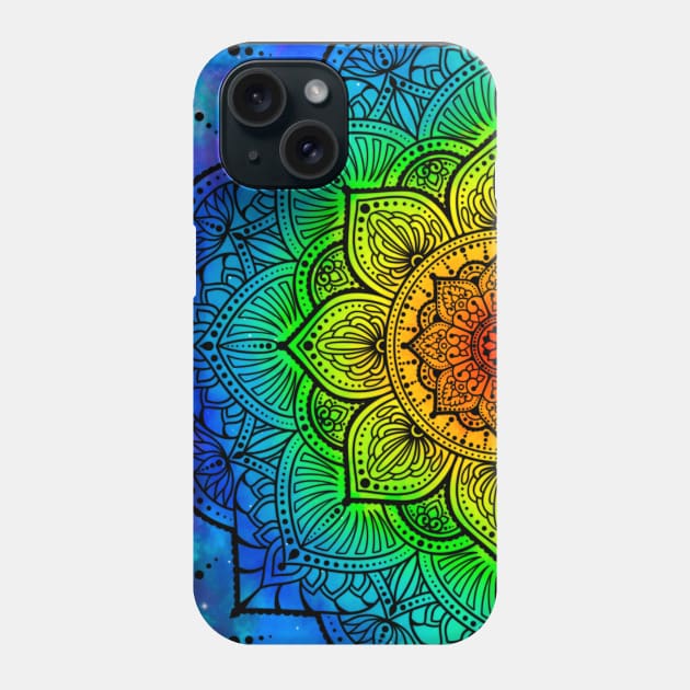 Dark Rainbow Mandala Phone Case by MayGreenAbgrall